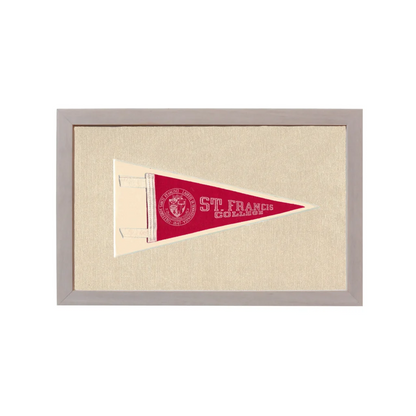 Vintage St Francis College Pennant | Rare Vintage Wool Felt Pennant Flag | vintageantiquesgifts.com