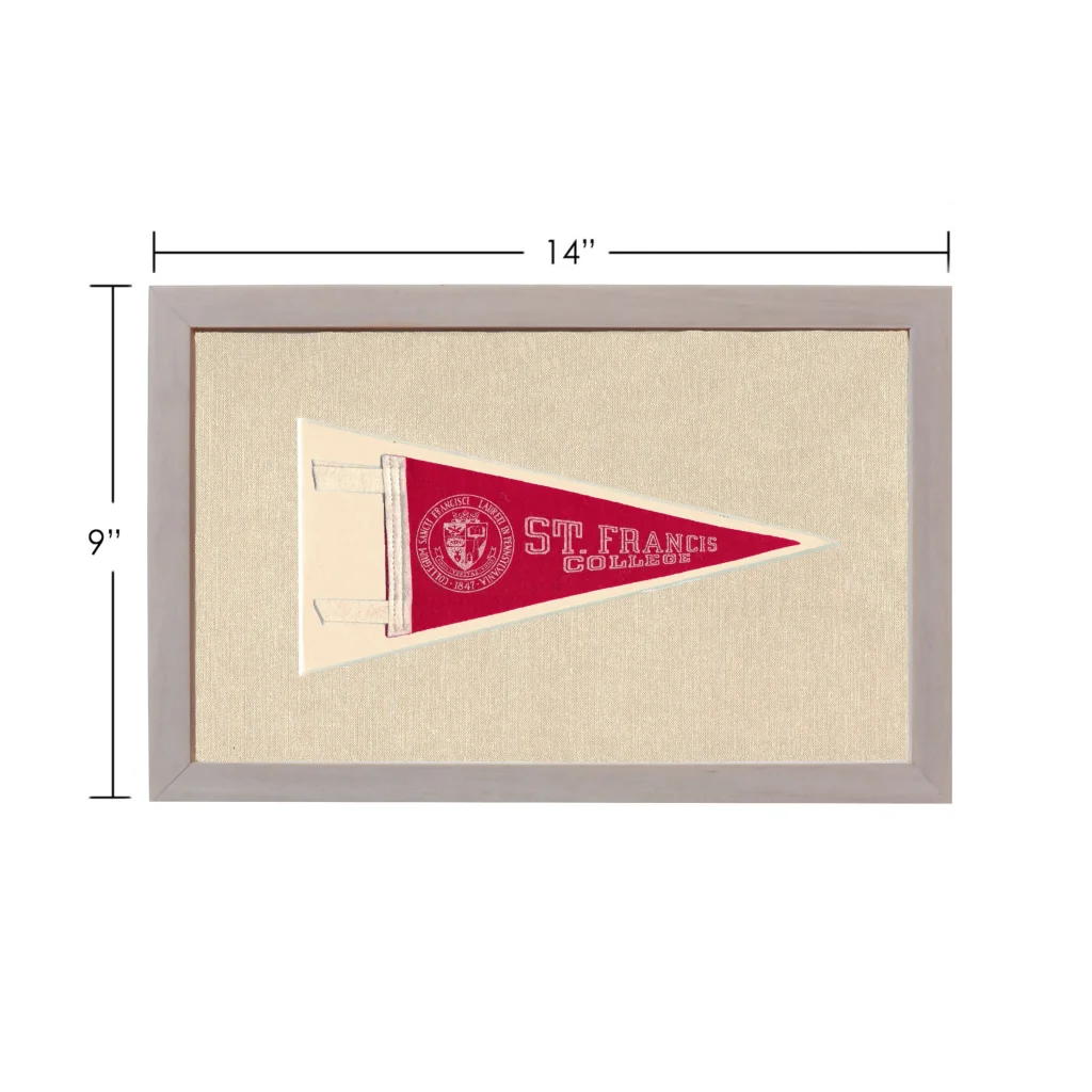 Vintage St. Francis College pennant in red and cream colors