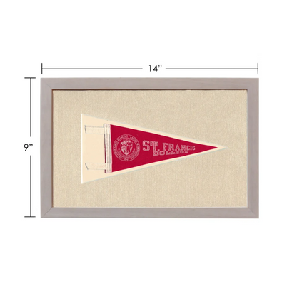 Vintage St. Francis College pennant in red and cream colors