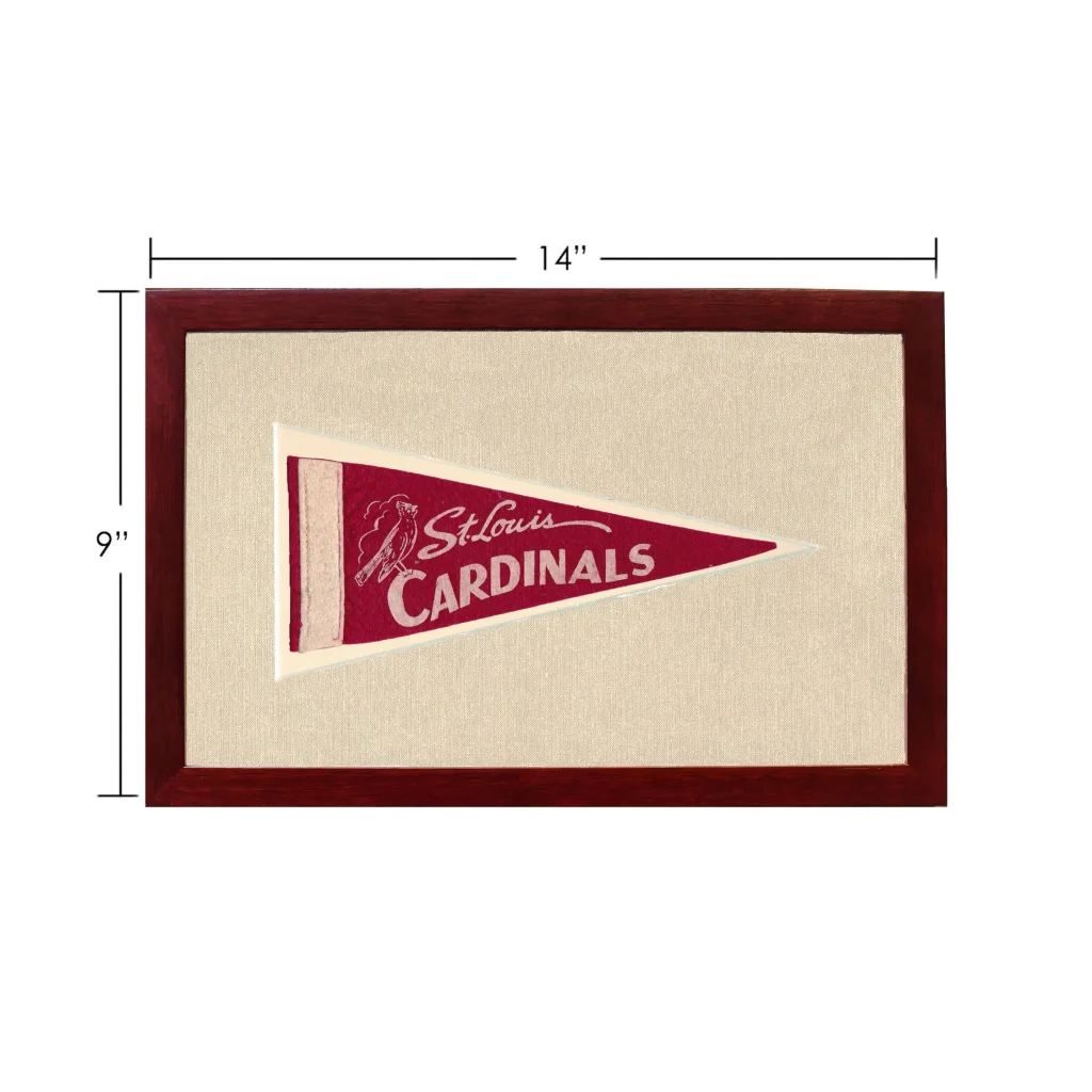 Vintage St Louis Cardinals pennant in maroon and cream
