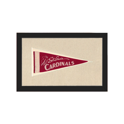 Vintage St Louis Cardinals pennant in maroon and cream