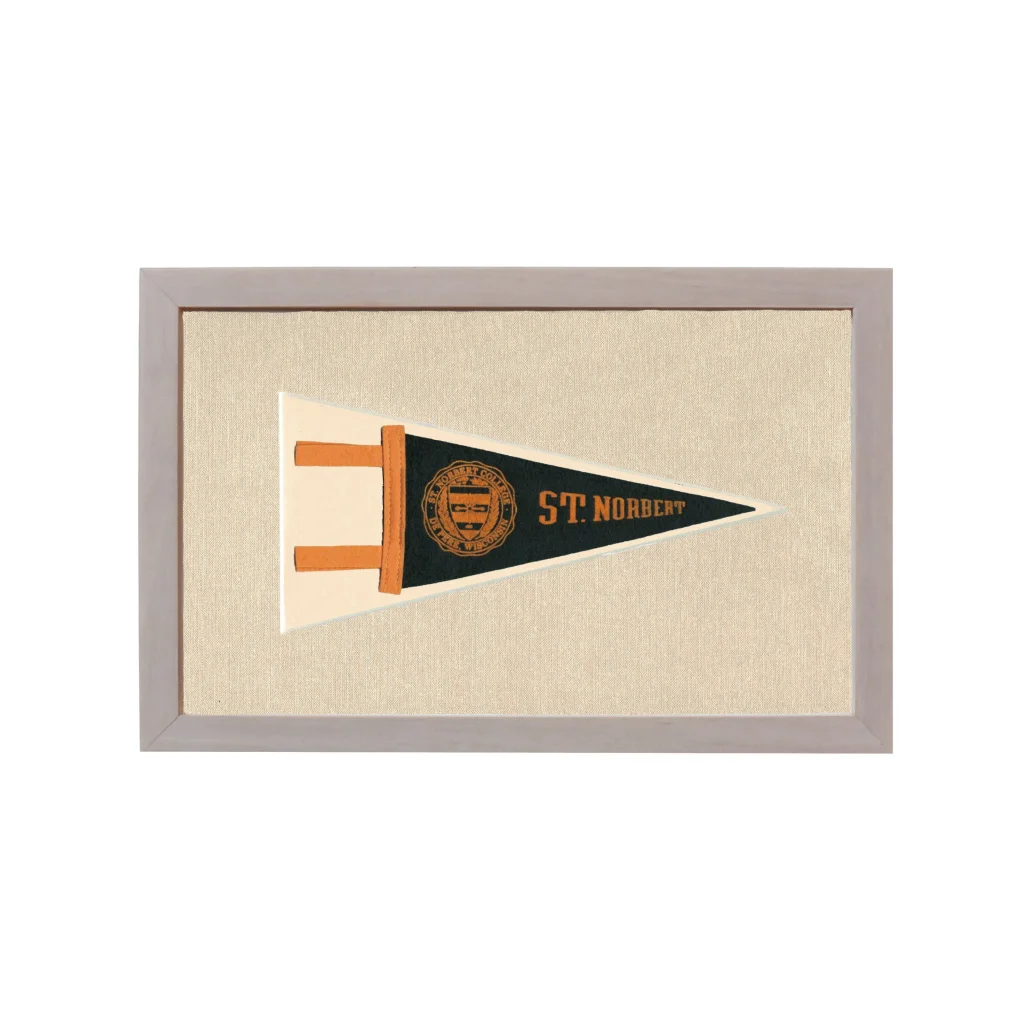 Vintage St Norbert College Pennant | Rare Vintage Wool Felt Pennant Flag | vintageantiquesgifts.com