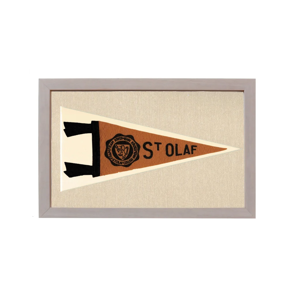 Vintage St. Olaf College Pennant | Rare Vintage Wool Felt Pennant Flag | vintageantiquesgifts.com