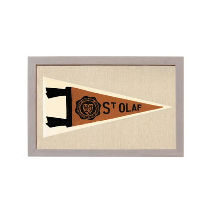 Vintage St. Olaf College Pennant | Rare Vintage Wool Felt Pennant Flag | vintageantiquesgifts.com