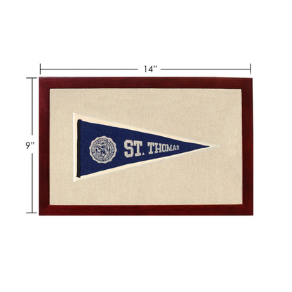Vintage St. Thomas pennant in navy blue display