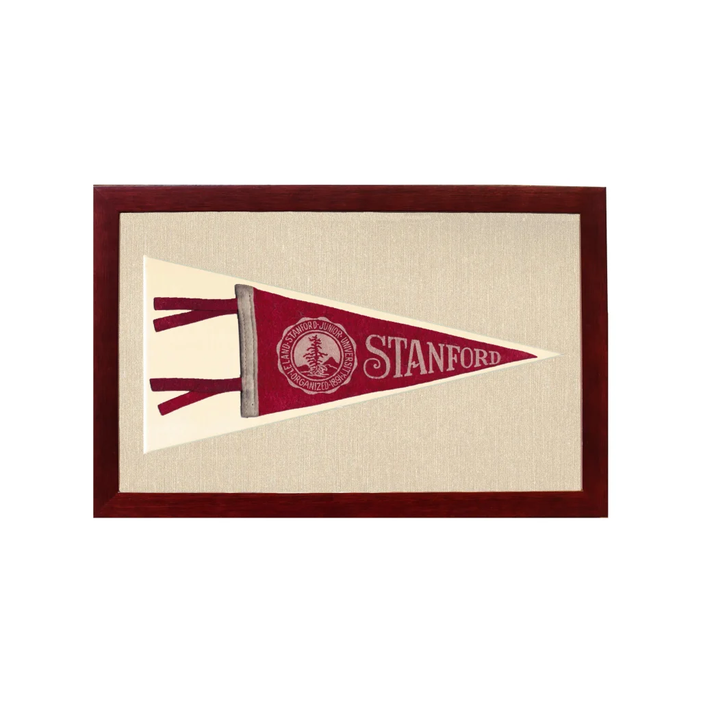 Vintage Stanford University Pennant | 1950s Wool Felt Pennant Framed Display | vintageantiquesgifts.com