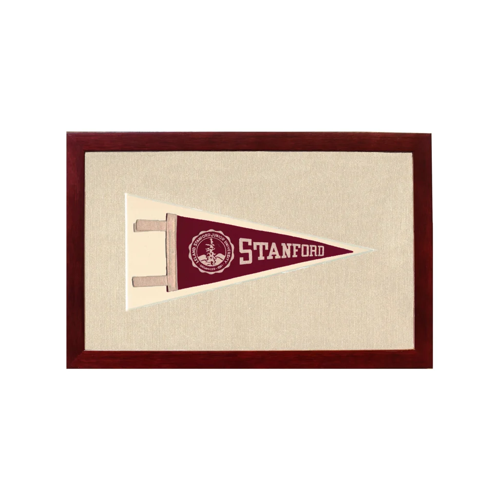 Vintage Stanford University Pennant | 1950s Wool Felt Pennant Framed Display | vintageantiquesgifts.com