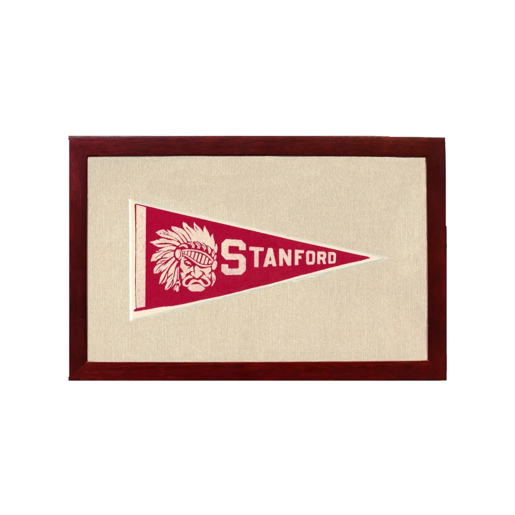 Vintage Stanford University Pennant | 1950s Wool Felt Pennant Framed Display | vintageantiquesgifts.com