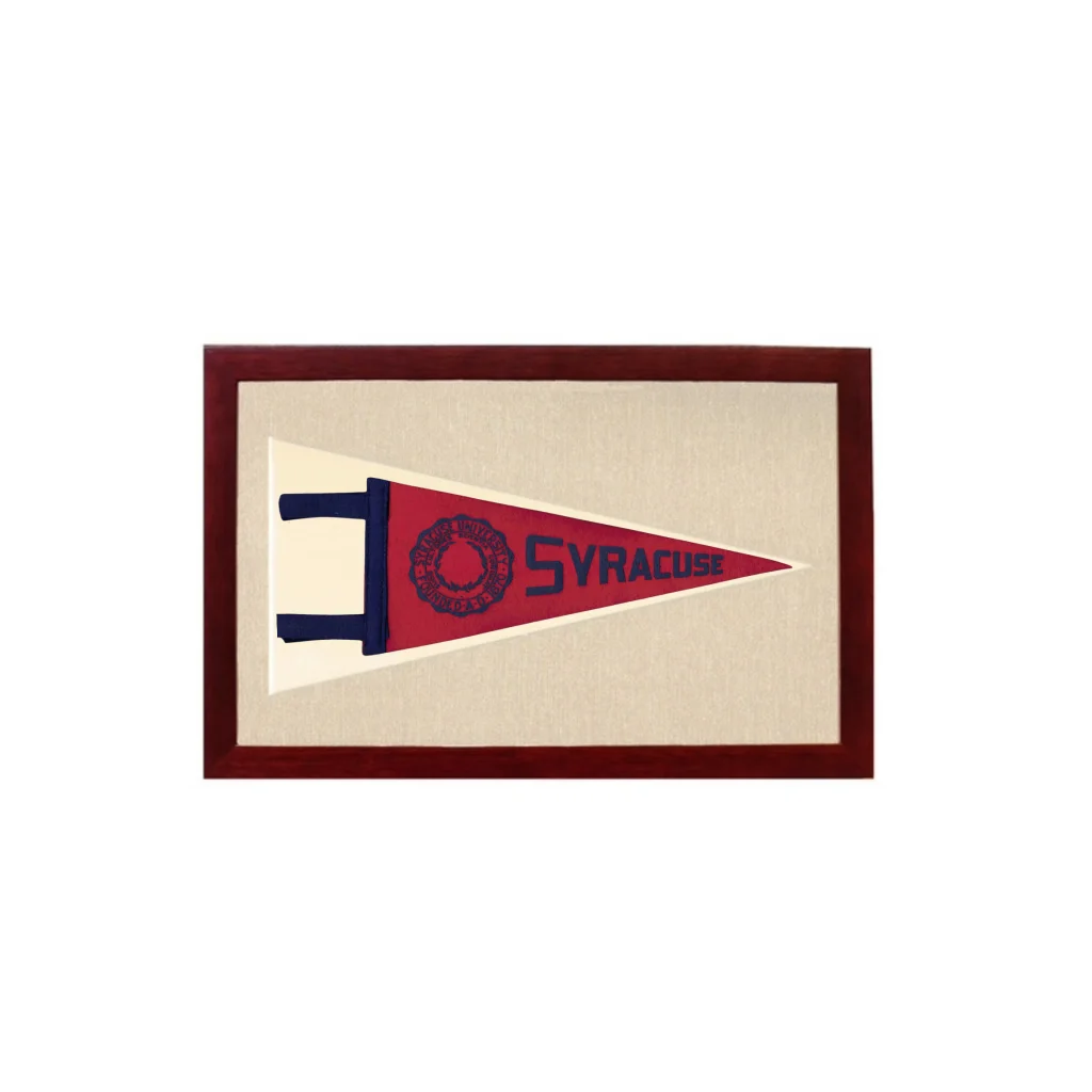 Vintage Syracuse University Pennant | 1950s Wool Felt Pennant Framed Display | vintageantiquesgifts.com