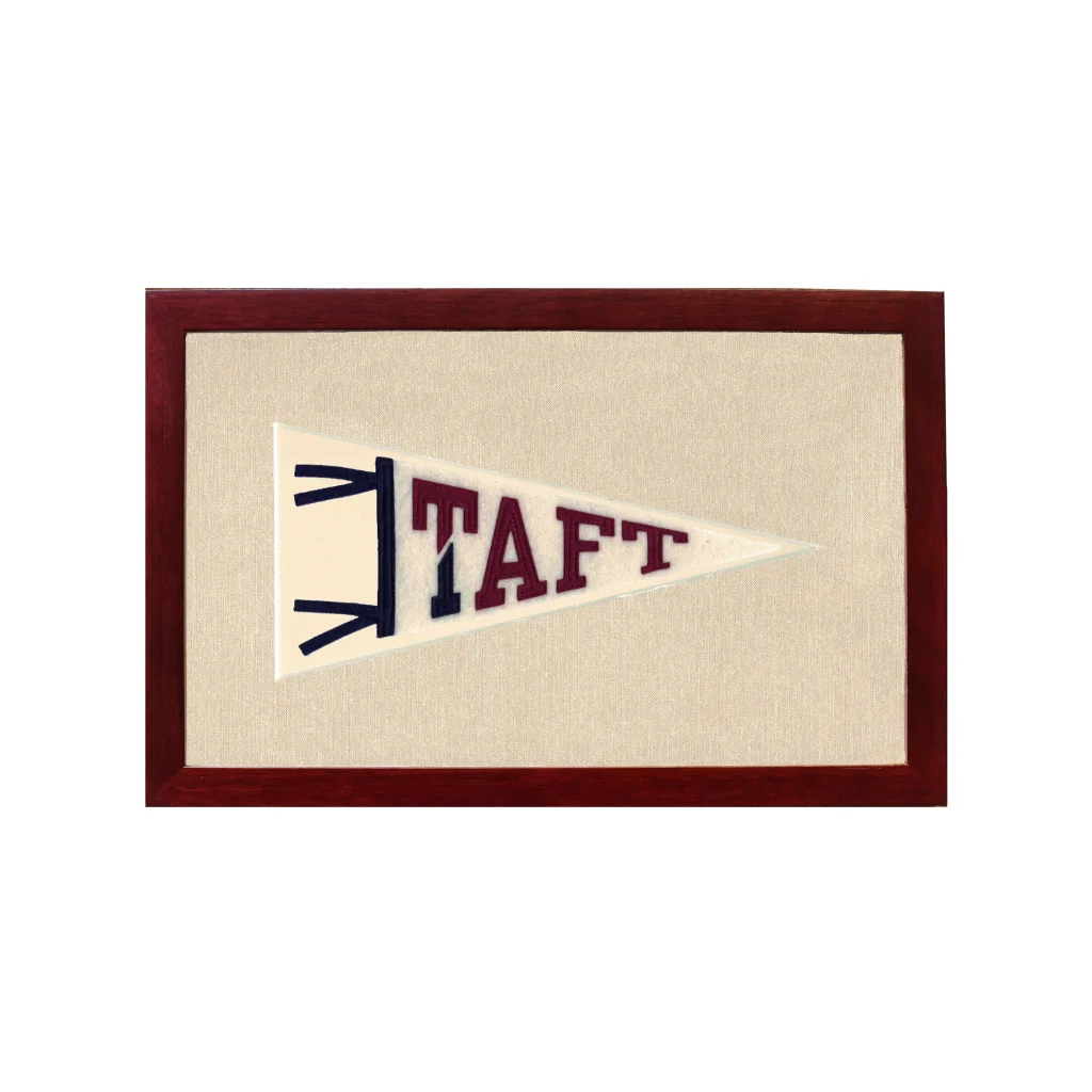 Vintage Taft School Pennant | Rare Vintage Wool Felt Pennant Flag | vintageantiquesgifts.com