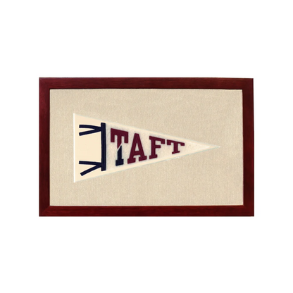 Vintage Taft School Pennant | Rare Vintage Wool Felt Pennant Flag | vintageantiquesgifts.com