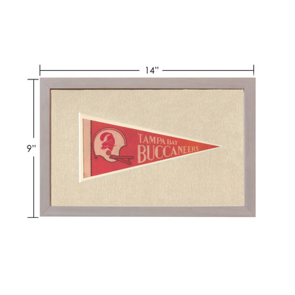 Vintage Tampa Bay Buccaneers pennant with red design, white helmet logo
