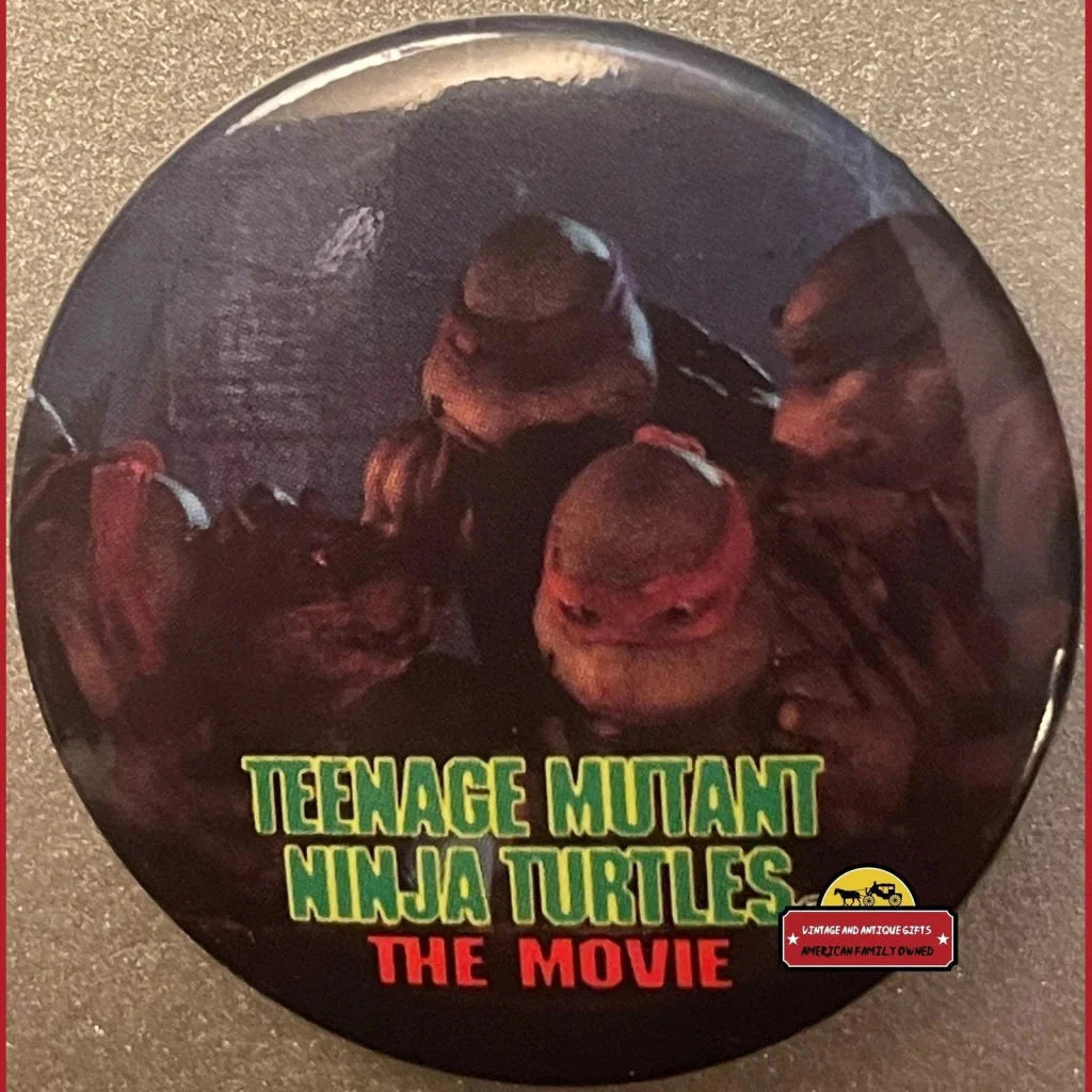 Circular pin showcasing Teenage Mutant Ninja Turtles movie logo and characters