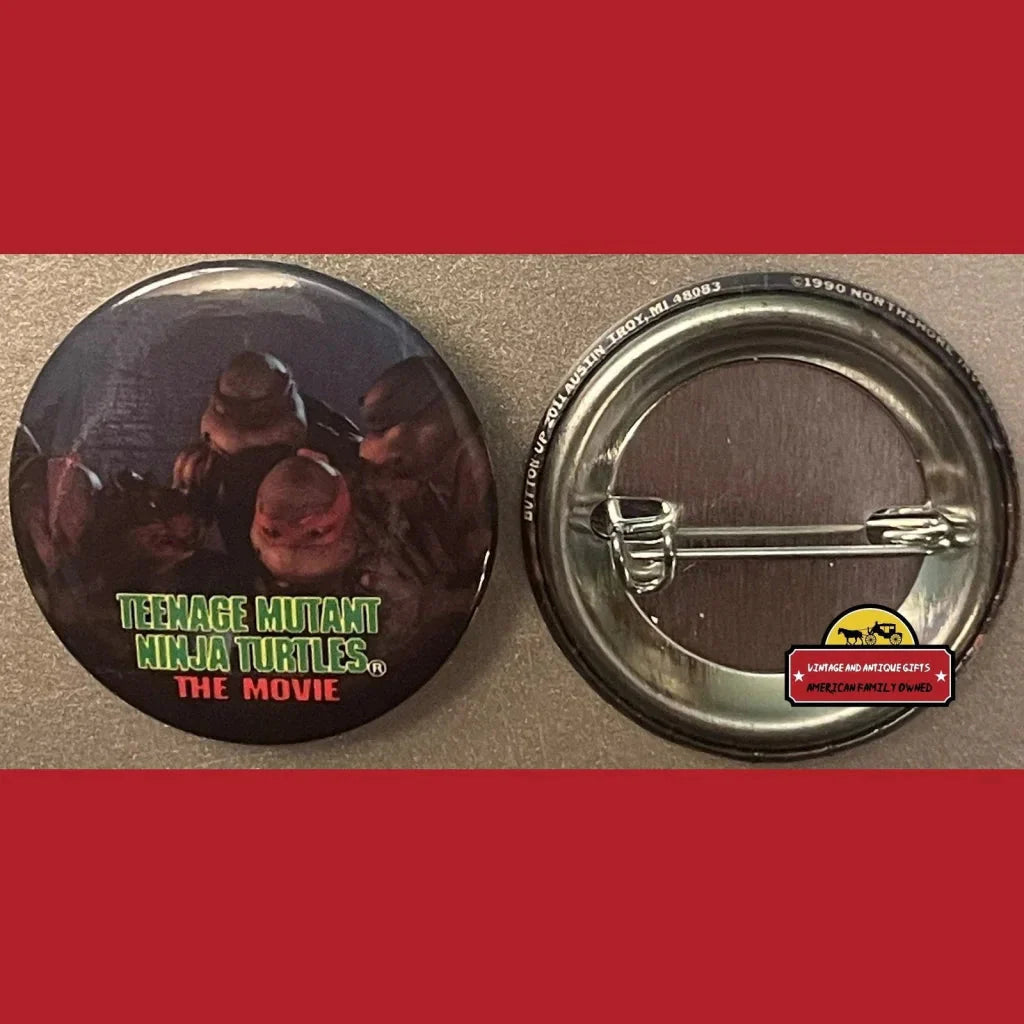 Promotional button from the Rare 1990 Teenage Mutant Ninja Turtles Movie Pins Collector Set