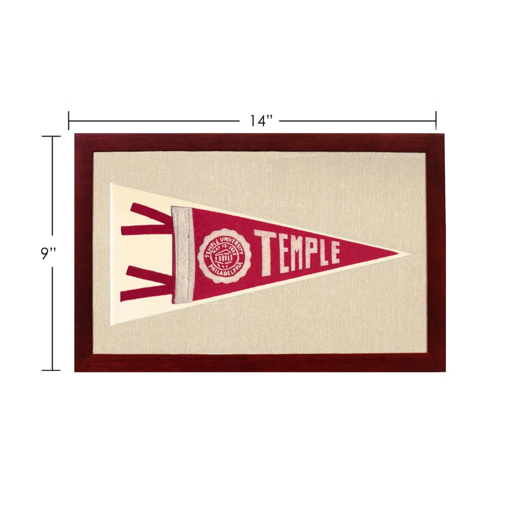 Vintage Temple University Pennant | Vintage Americana Sports Memorabilia | vintageantiquesgifts.com