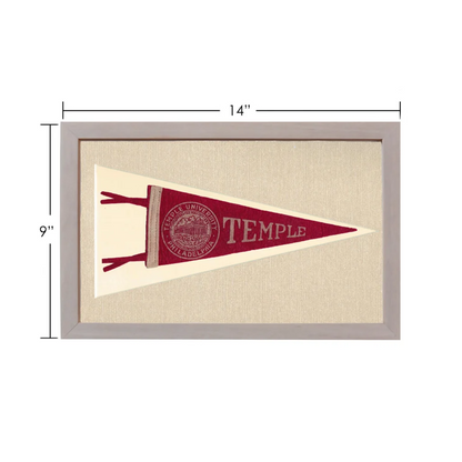 Vintage Temple University pennant in maroon and cream felt