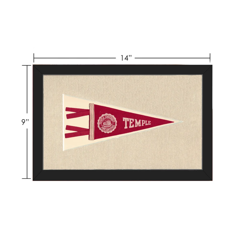 Vintage Temple University Pennant | Vintage Collectible Sports Pennant | vintageantiquesgifts.com