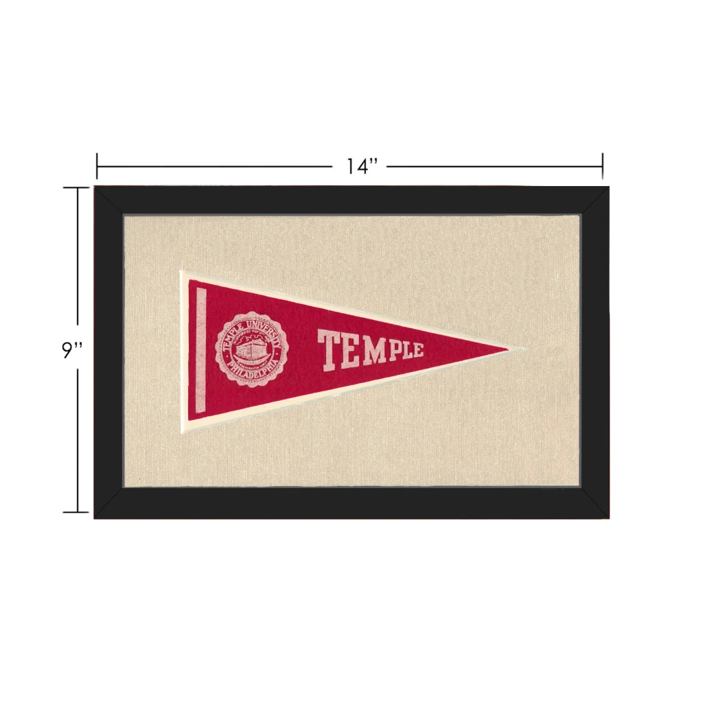 Vintage Temple University Pennant | Vintage Collectible Sports Pennant | vintageantiquesgifts.com