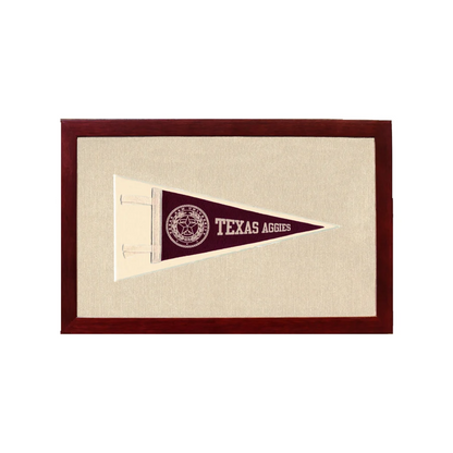 Vintage Texas A&M Pennant | 1950s Wool Felt Pennant Framed Display | vintageantiquesgifts.com