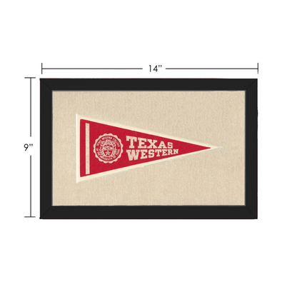 Vintage Texas Western College pennant in red with white lettering