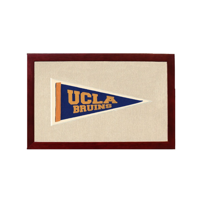 Vintage UCLA Pennant | 1950s Wool Felt Pennant Framed Display | vintageantiquesgifts.com