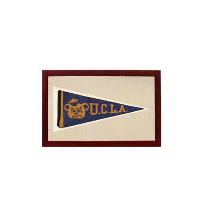 Vintage UCLA Pennant | 1950s Wool Felt Pennant Framed Display | vintageantiquesgifts.com