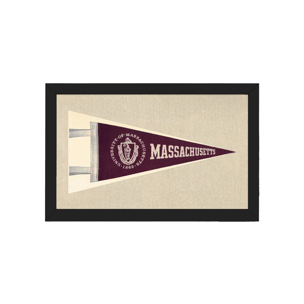 Vintage UMASS University of Massachusetts Pennant | Americana Memories | vintageantiquesgifts.com