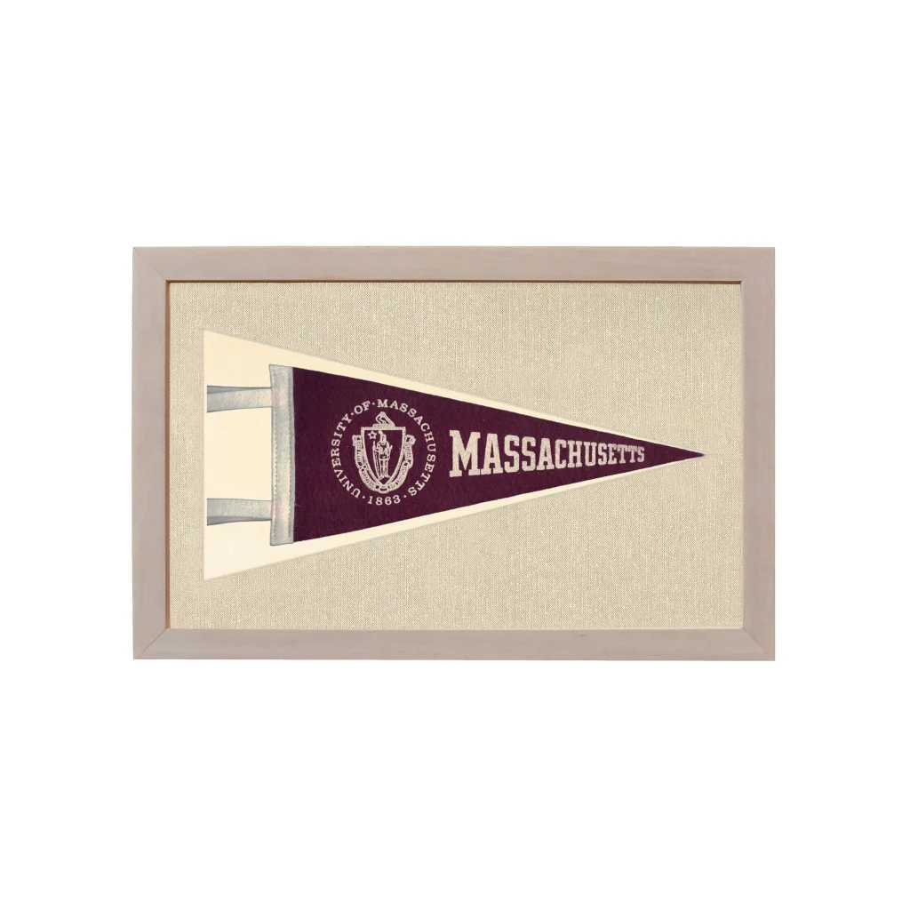 Vintage UMASS University of Massachusetts Pennant | Vintage Americana Sports Memorabilia | vintageantiquesgifts.com