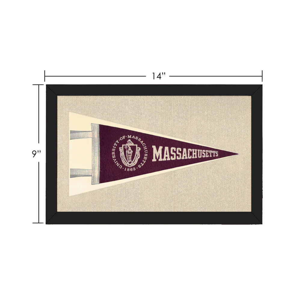 Vintage UMASS University of Massachusetts Pennant | Vintage Collectible Sports Pennant | vintageantiquesgifts.com