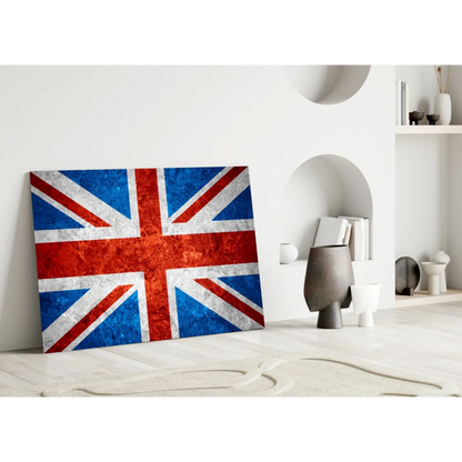 Vintage Union Jack canvas wall art with distressed texture