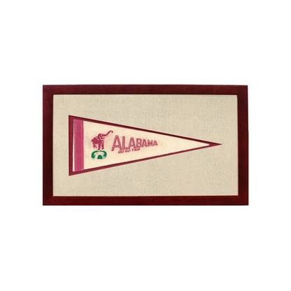 Vintage University of Alabama Pennant | 1950s Wool Felt Pennant Framed Display | vintageantiquesgifts.com