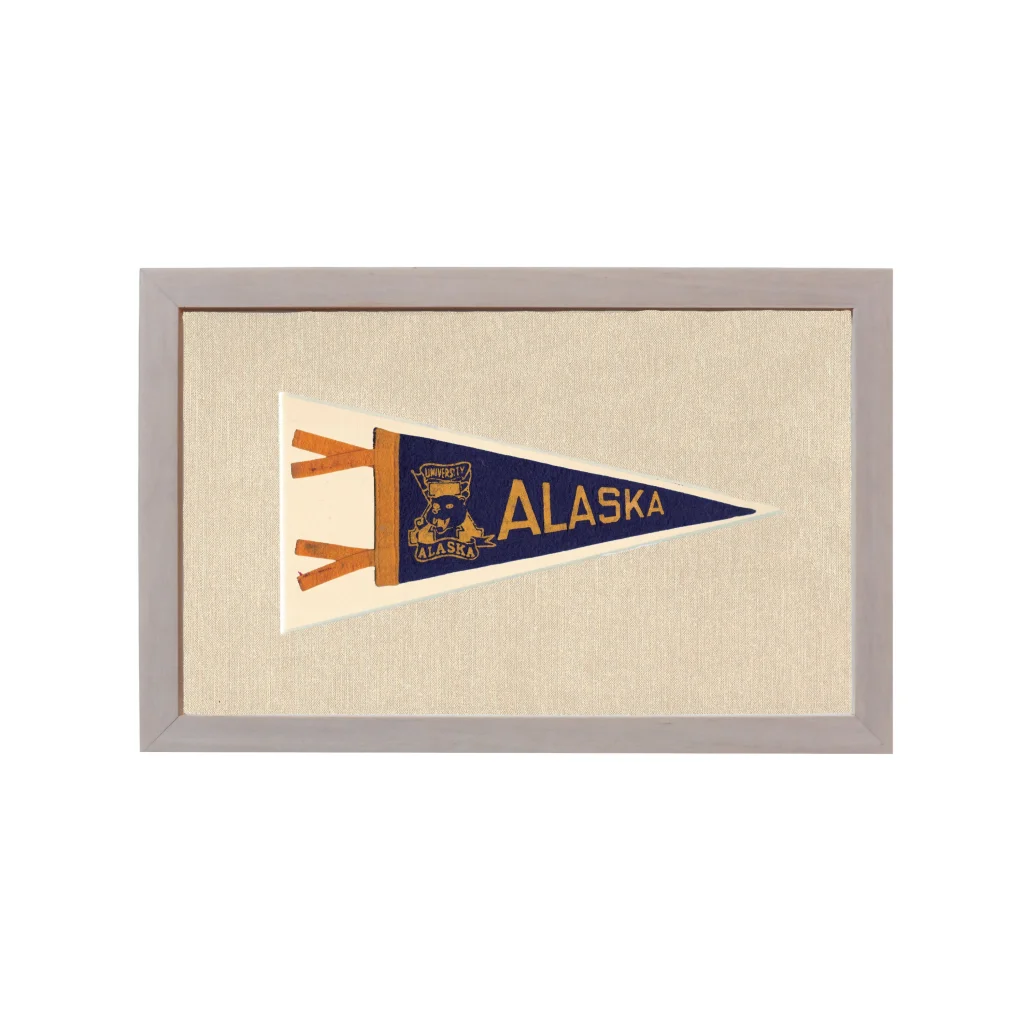 Vintage University of Alaska Pennant | Rare Vintage Wool Felt Pennant Flag | vintageantiquesgifts.com