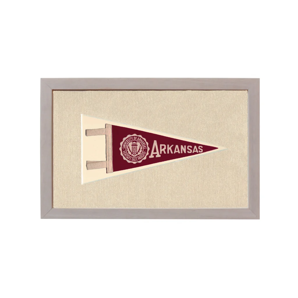 Vintage University of Arkansas Pennant | Rare Vintage Wool Felt Pennant Flag | vintageantiquesgifts.com