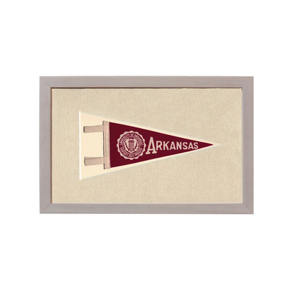 Vintage University of Arkansas Pennant | Rare Vintage Wool Felt Pennant Flag | vintageantiquesgifts.com