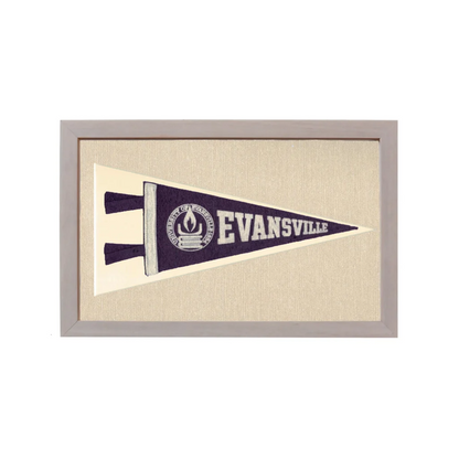 Vintage University of Evansville Pennant | Rare Vintage Wool Felt Pennant Flag | vintageantiquesgifts.com