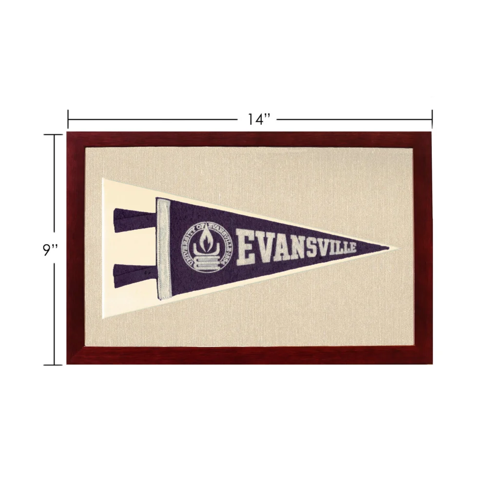 Vintage University of Evansville Pennant | Vintage Americana Sports Memorabilia | vintageantiquesgifts.com