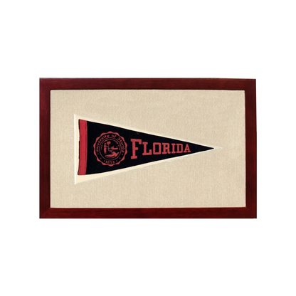 Vintage University of Florida Pennant | 1950s Wool Felt Pennant Framed Display | vintageantiquesgifts.com