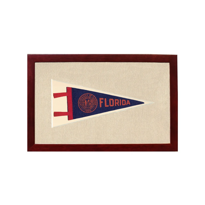 Vintage University of Florida Pennant | 1950s Wool Felt Pennant Framed Display | vintageantiquesgifts.com