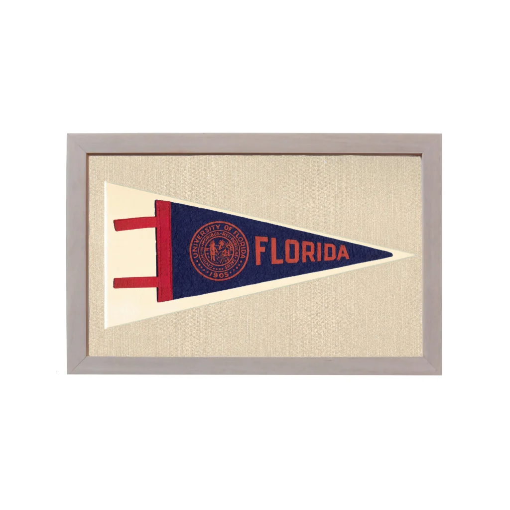 Vintage University of Florida Pennant | Rare Vintage Wool Felt Pennant Flag | vintageantiquesgifts.com
