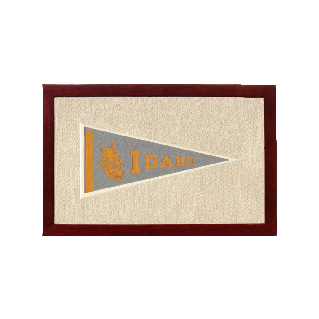 Vintage University of Idaho Pennant | 1950s Wool Felt Pennant Framed Display | vintageantiquesgifts.com