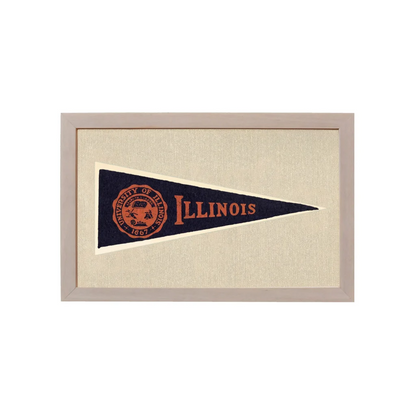 Vintage University of Illinois Hormel Pennant | Rare Vintage Wool Felt Pennant Flag | vintageantiquesgifts.com