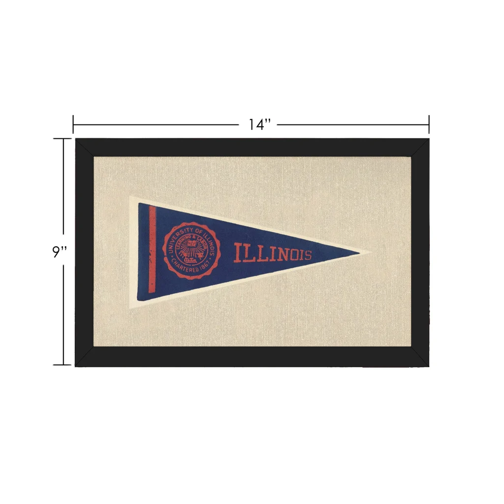 Vintage University of Illinois Pennant | Vintage Collectible Sports Pennant | vintageantiquesgifts.com