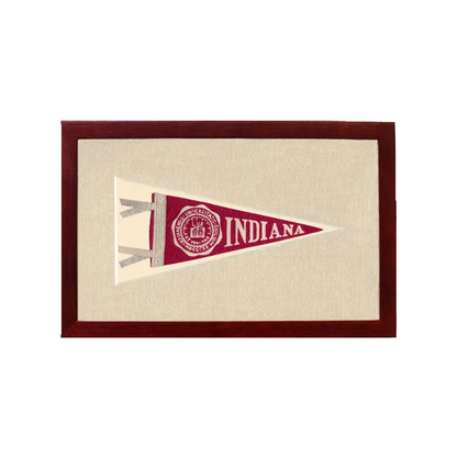 Vintage University of Indiana Pennant | 1950s Wool Felt Pennant Framed Display | vintageantiquesgifts.com