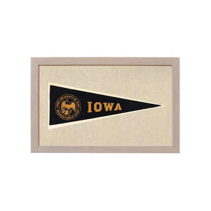 Vintage University of Iowa Hormel Pennant | Rare Vintage Wool Felt Pennant Flag | vintageantiquesgifts.com