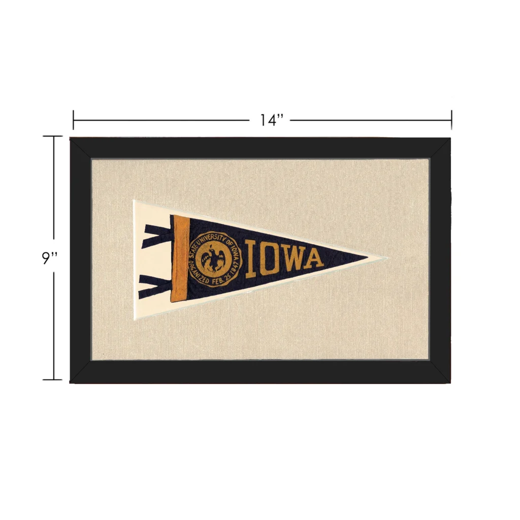 Vintage University of Iowa Pennant | Vintage Collectible Sports Pennant | vintageantiquesgifts.com