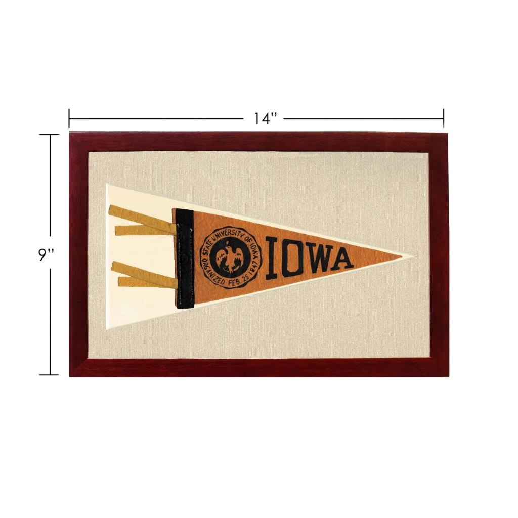 Vintage University of Iowa Pennant | Vintage Americana Sports Memorabilia | vintageantiquesgifts.com