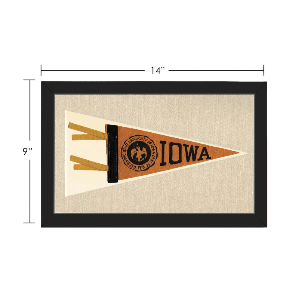 Vintage University of Iowa Pennant | Vintage Collectible Sports Pennant | vintageantiquesgifts.com