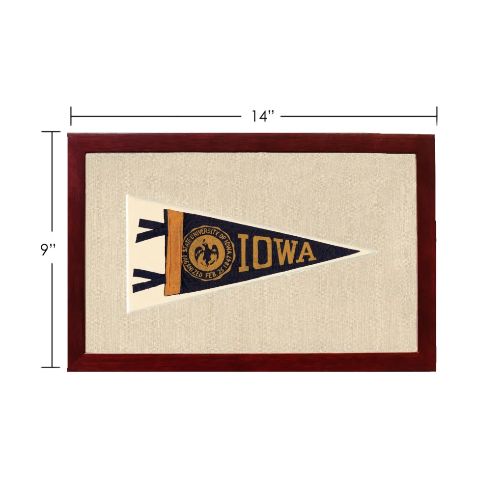 Vintage University of Iowa Pennant | Vintage Americana Sports Memorabilia | vintageantiquesgifts.com