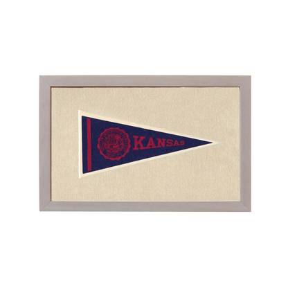 Vintage University of Kansas Pennant | Rare Vintage Wool Felt Pennant Flag | vintageantiquesgifts.com
