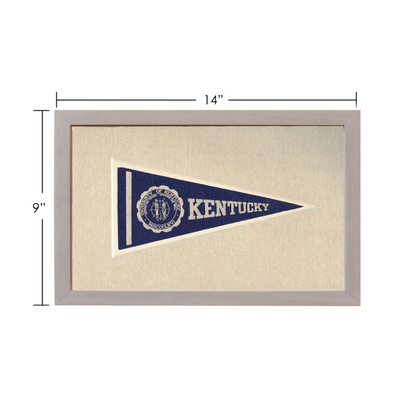 Vintage University of Kentucky pennant in navy blue with white lettering